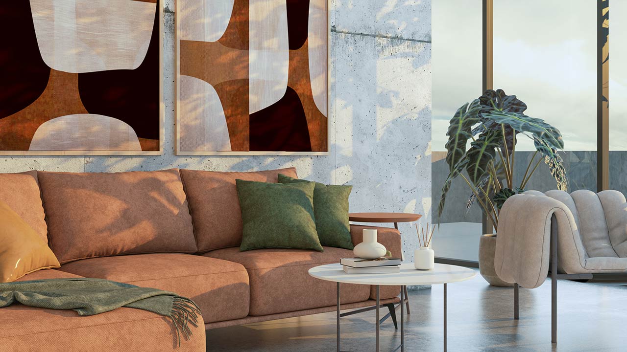 Large luxury modern bright interiors Living room